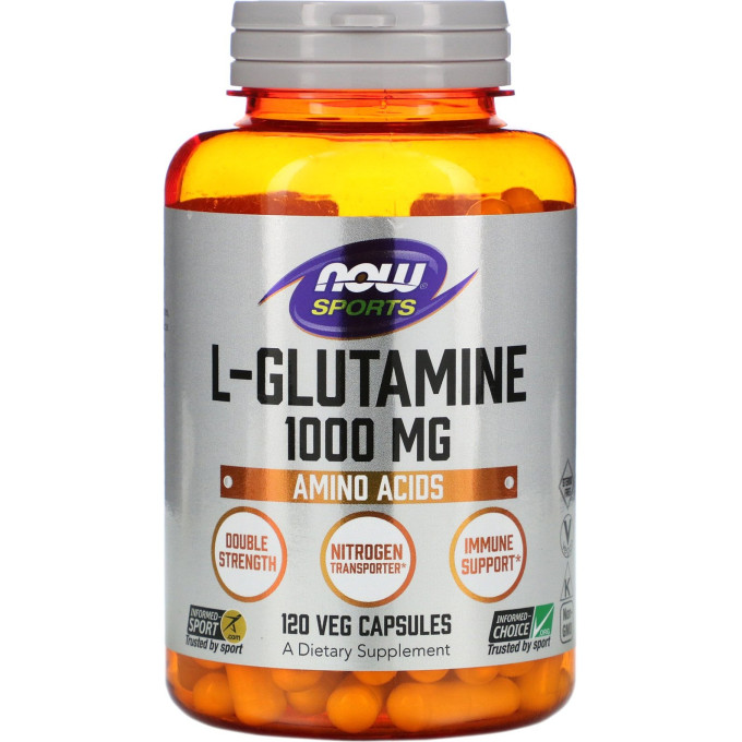 Аминокислота NOW FOODS L-GLUTAMINE, 1000 мг - 120 капсул NS29571