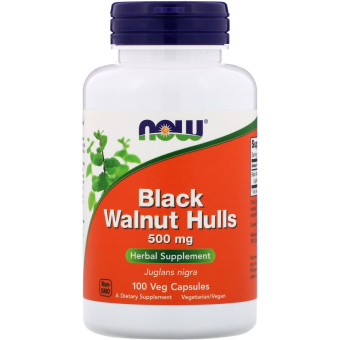 Биологически активная добавка NOW FOODS BLACK WALNUT HULLS (Черный Орех), 500 мг - 100 капсул NS32504