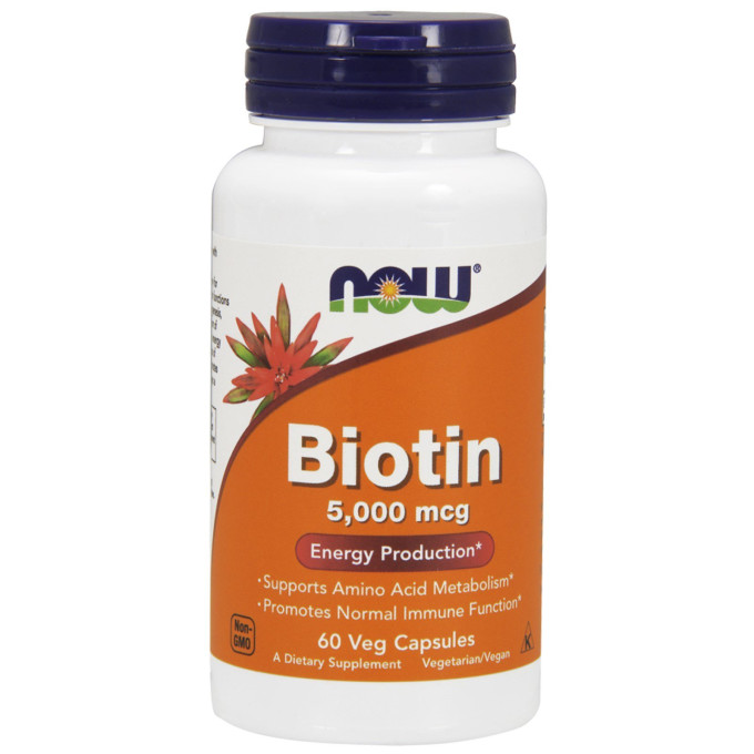 Биотин NOW FOODS Biotin 5000 мкг, 60 капсул NS10753