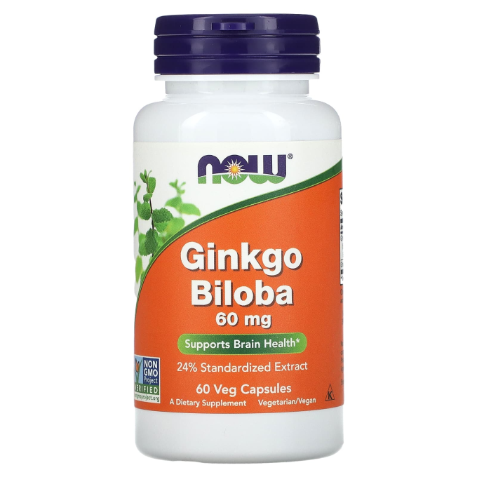 Настойка Гинкго Билоба NOW FOODS GINKGO BILOBA 60mg 60 капсул NS29543