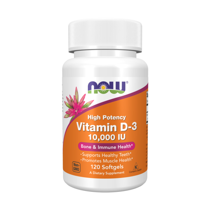 Витамин Д-3 NOW FOODS Vitamin D-3, 10 000 МЕ, 120 капсул NS12932